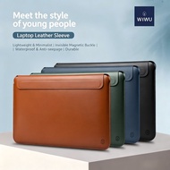 WIWU Laptop Sleeve for Macbook Air 13.6 15.3 inch /Macbook Pro 14 16 inch M5 M4 M3 Ultra-thin PU Lea