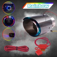 Exhaust Muffler Light Flaming Universal LED Tip Pipe carbon fibre Straight Car Modified Single Outle
