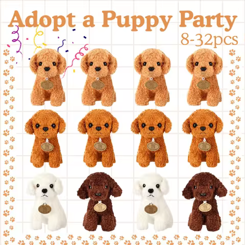 8-32Pcs Teddy Dog Bulk Stuffed Animals Adopt a Puppy Party Favors Keychain for Graduation Baby Showe
