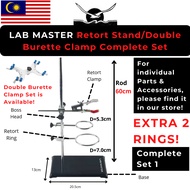 LAB MASTER/MAS H=60cm Retort Stand Complete Set with Parts (Boss head, Retort Clamp, Rod, Base, Doub
