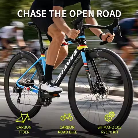 2026 New SAVA C7 Full Carbon Road Bike, Internal Routing Hydraulic Disc Brake, 105 Di2 24 Speed Adul
