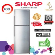 SHARP 2 Door Fridge Refrigerator INVERTER 400L SJ406MSS 5 STARS ENERGY SAVING Peti Sejuk Peti ais 2 