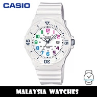 (100% Original) Casio LRW-200H-7B Quartz Analog White Dial White Resin Watch LRW200H LRW200H-7B LRW-