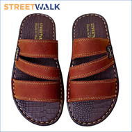 Streetwalk Nubuck Leather Sandals for Men Leather Slippers for Men Marikina Sandals for Men Hand-Sti