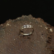 Ring s925 Thai Silver Distressed Copper Coin Ancient Coin Hollow Jewelry Open Tail Ring Ring Adjusta