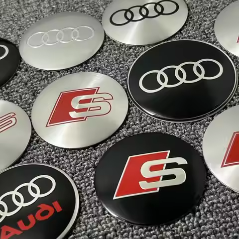4Pcs 56/60/65mm Car Wheel Hub Center Metal Decals Sticker Accessories For Audi A1 A2 A3 A4 A5 A6 A7 