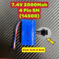 Battery 7.4V 2000MAH 14500 4PIN Rechargeable Battery RC CAR BATERI 7.4V 4 PIN USB Charger