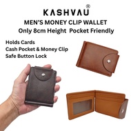KASHVAU Money Clip Wallet For Man With Card Slots PU Leather Dompet Klip Duit Lelaki WT13