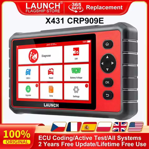 LAUNCH X431 CRP909E OBD2 Car Full System Diagnostic Tool Code Reader Scanner with 28 Reset Service U