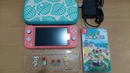 (二手主機)NS switch lite 珊瑚紅主機+ns 動物森友會+主機硬保護殼+收納包 9成5新 直購價4980