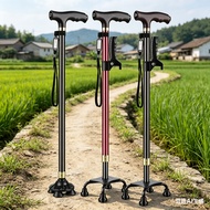 Elderly Crutches Shock-resistant Crutches Big Four-legged Cane、walking aid、walking cane、tongkat oran