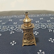Cute Moroccan Style Rustic Brass Mini Black Gem Perfume Oil Bottle - Cute Perfume Oil Bottle - Mini 