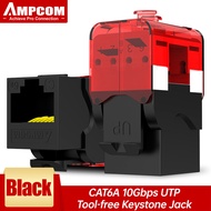 AMPCOM เครื่องมือฟรีแจ็ค Keystone RJ45CAT6A CAT6 CAT5E เครื่องมือน้อย RJ45 UTP แจ็ค Keystoneไม่มีเคร