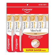 [East Malaysia] Colgate SlimSoft Charcoal Gold Toothbrush Valuepack 5s (Ultra Soft)
