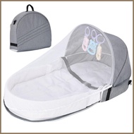 Portable Bassinet Kids Travel Cot with Net and Developmental Toys Washable Bassinets Bedside Sleeper for Infant greiwesg