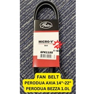 ( GATES ORIGINAL) PERODUA AXIA (2014 - 2022), BEZZA 1.0 - 6PK1155 MICRO V-BELT/ Fan Belt