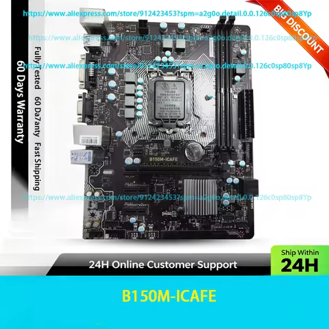 For MSI B150M-ICAFE LGA1151 Micro ATX B150 DDR4 Max 32GB PCIe3.0 M.2 Fit Intel 6/7 Gen Core CPU
