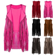 Retro 60s Hippie Style Fringe Vest for Women Party Outfit Women's Disco Carnival Masquerade Hallowee