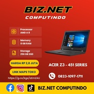 LEPTOP ACER Z3-451 AMD A8 8 GB RAM 256 SSD