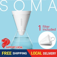 SOMA Water Filter Glass Carafe Pitcher with 1 filter (2 months) included