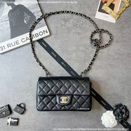 Chanel Mini Classic Flap 20cm (黑色淡金扣 /羊皮）