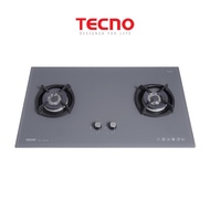 Tecno T2288TGSV 88CM 2-Burner Tempered Glass Hob with Inferno Wok Burner