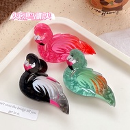 Acrylic Flamingo Grab Clip Animal Candy Color Ponytail Hair Clip Female High-End Hair Accessories Wi