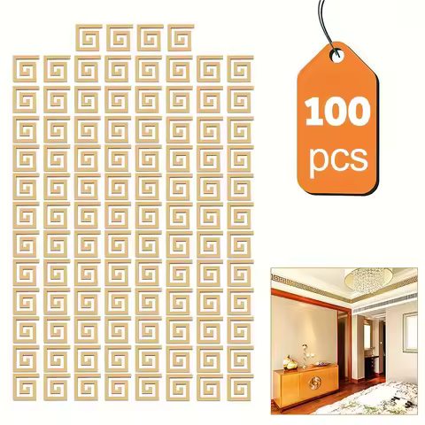 100Pcs Mirror Stickers Self Adhesive Mirror Wall Stickers 3D Mirror Wall Decal Decorative Wall Mirro