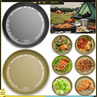 Metal Blackened Dish Multifunctional Camping Plates Camping Cutlery Camping Gear