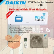 Daikin Air Conditioner 1.5Hp Inverter Built-in Wifi R32 FTKF Series Wall Mounted 壁挂式冷气机 空调