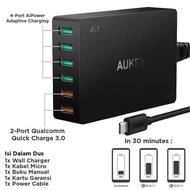 AUKEY CHARGER 6 IPHONE SAMSUNG QUICK CHARGE 3.0 FAST CHARGING ORIGINAL