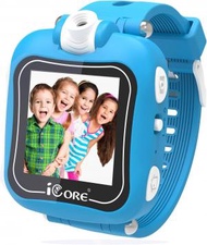 iCORE - 兒童智能手錶自拍相機、電子遊戲、鬧鐘、計算器 適合4-12歲的生日和聖誕禮物（藍色）