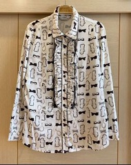 日本購入帶回 正品 Crocodile 鱷魚牌 宮廷風長袖襯衫(女)