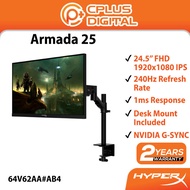 HyperX Armada 25 Gaming Monitor 24.5” FHD 1920x1080 IPS 240Hz Refresh Rate 1ms Response Desk Mount I