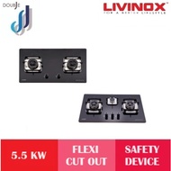 LIVINOX 5.5KW 2 Burner Built-in Gas Hob LGH-588 2B-BL/LGH-688 3B-BL
