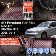 Top Carpet NISSAN SENTRA N16 ( 2005 – 2014 ) 6D PU Leather Car Carpet VIP Car Mat Floor Mat Alas Kak