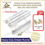 HEAVY DUTY DRAWER RUNNER / Drawer Slide Roller Runner Wheel Rail Open Drawer Roda Rail Laici Besi Pe