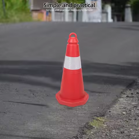 Reflective Rubber Traffic Cone Large Size Safety Barrier Road Warning Outdoor Parking Construction S