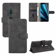 Luxury Skin Feel PU Learther Casing for Sony Xperia XZ3 Magnetic Buckle Flip Cover for Sony H9436 H8