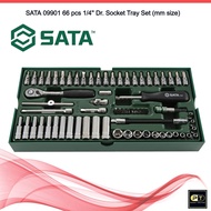 SATA 09901 66 pcs 1/4'' Dr. Socket Tray Set (mm size)