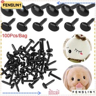 FENGLIN 100pcs/bag Safety Oval Nose Black 4X5MM/5X7MM DIY Plastic Animals Noses Accessories