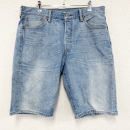 Levi's 501 牛仔短褲/牛仔褲，紐帶門襟，靛藍色，W34 碼，古著。