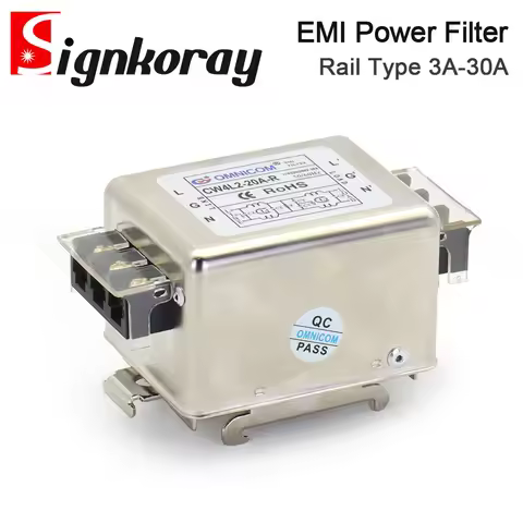 SignkoRay CW4L2-A-R Series 220VAC Power Filter 6A 10A 20A 30A Rail Type For Co2 Laser Cutting and En