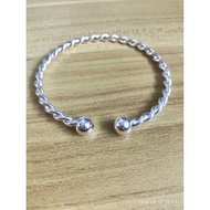 Sterling Silver s9999 Twist Open Bracelet