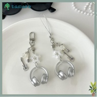 TAMAKO Glitter Earphone-shaped Keychain, Star Guitar Microphone Pendant Bag Decor Headphones Music K