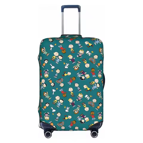 Custom Snoopy Woodstock Charlie Brown Travel Luggage Cover Washable Lucy van Pelt Suitcase Cover Pro