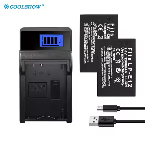 LP-E12 Battery for Canon Rebel SL1 100D Kiss X7 EOS-M EOS M M2 EOS M10 M50 M100 1200mAh LP E12 Camer