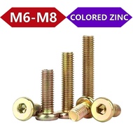 Colored Zinc Plated Pan Head Hex Screws M6/M8 for Construction & Machinery 【BY-XMB】