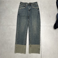 CK blues2022 Autumn New Style Jeans Retro Casual Contrast Stitching Jeans Casual Women's Pants 6003