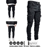JEANS CARGO DENIM POCKET CARGO JEANS KOREAN STYLE 27 - 38 CARGO JEANS PRIA DISTRO SANDWASH PREMIUM J